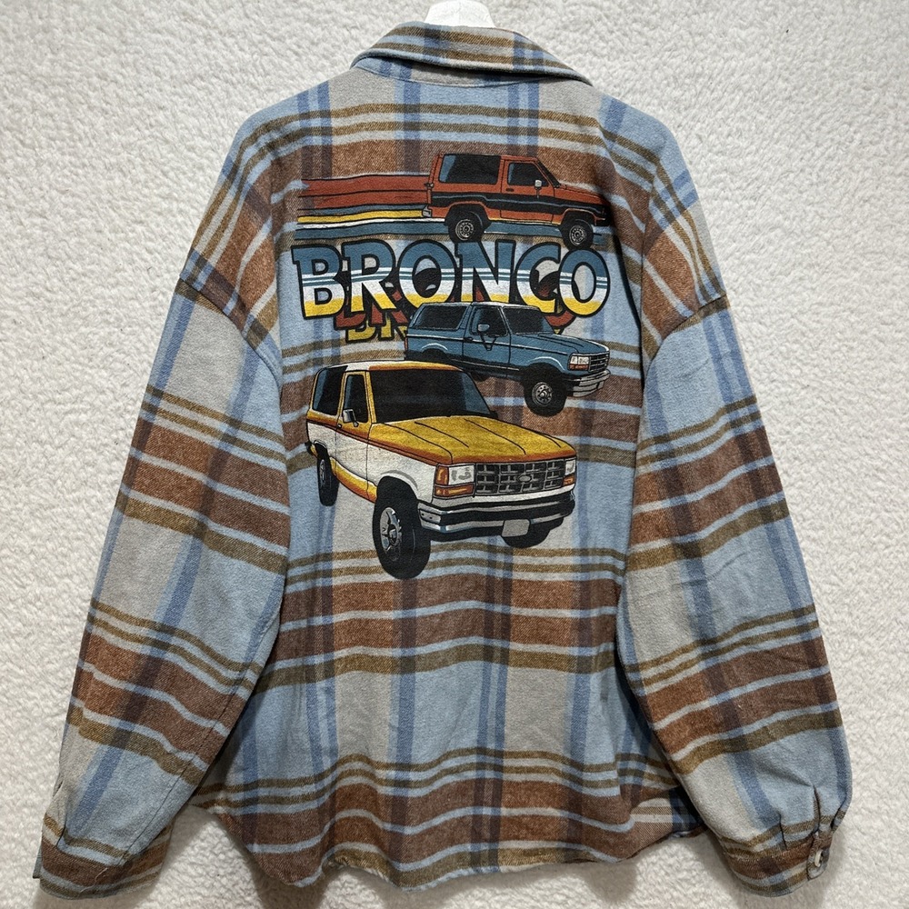 Ford Bronco Womens Long Sleeve Shirt Size 3X Flannel Shacket Official Ford Merch